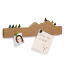 Mountain shaped memo board and 9 tree shaped pushpins create a landscape for your notes.