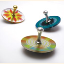 spinning top made of acryl & metal. available in 6 colorful designs