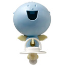 Wall hanging dummy holder.
A bedside angel with luminous wings.
